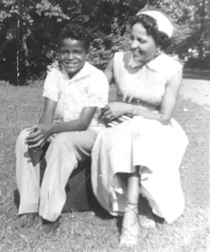 Phil Upchurch with his mother